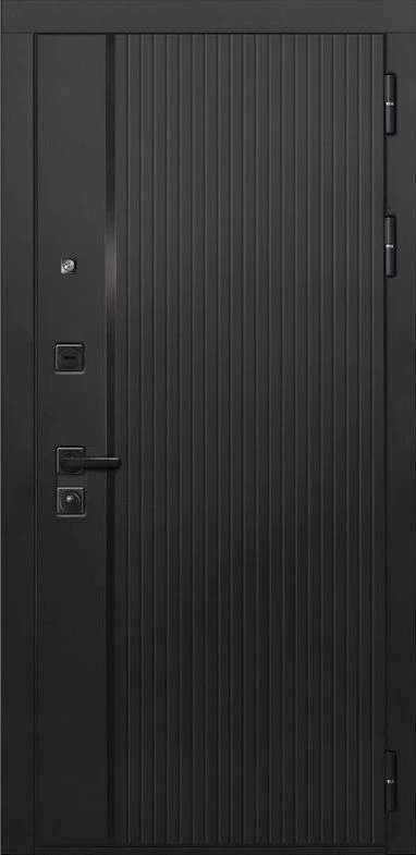 Входная дверь ДвериПРО Л-45 СБ-1 (лак. белое, 16мм, Беленый дуб) DPRO228099 внешняя сторона